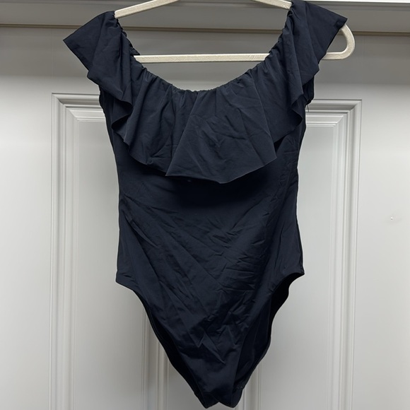 Trina Turk Black Gypsy Solids Off The Shoulder‎ Swimsuit One Piece - Picture 6 of 13